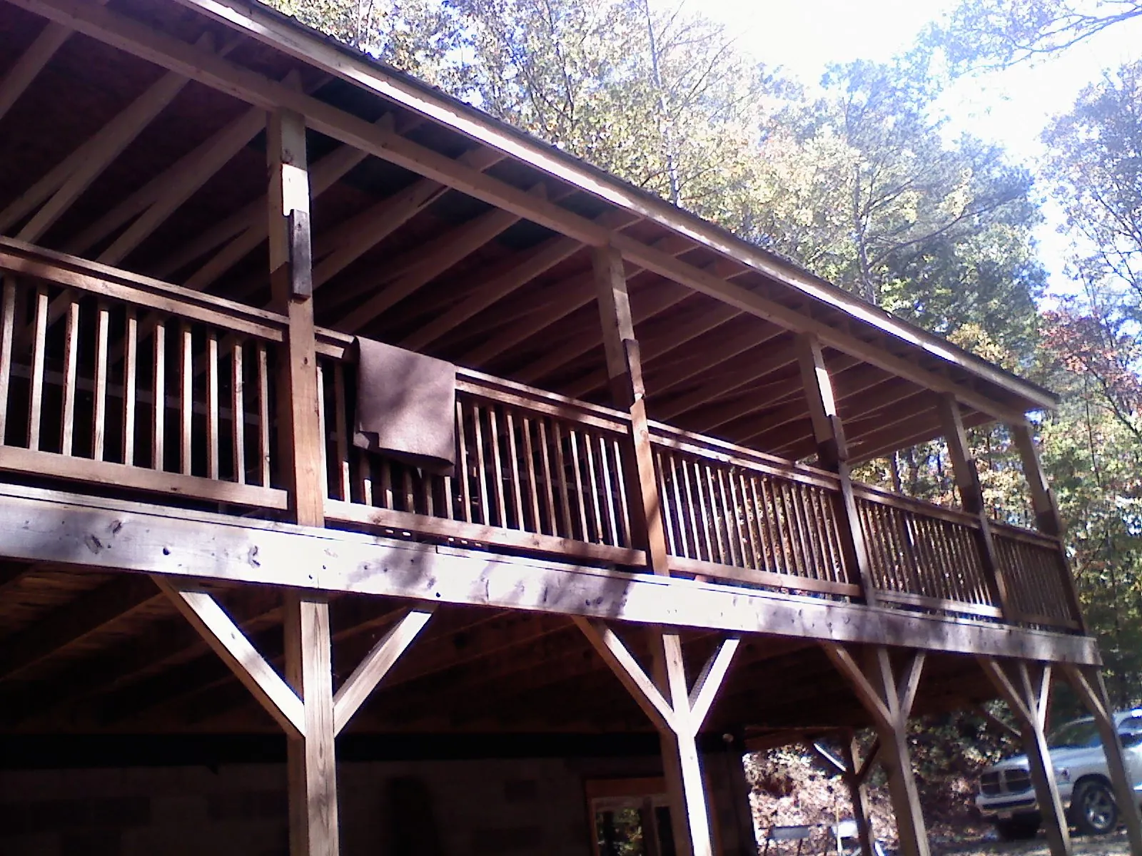 Timber framing under a new elevated porch and deck — Roof Leak Repair in Walnutport by Roofing Brothers